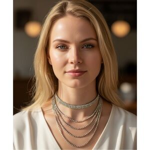 Elegant Silver Layered Necklace